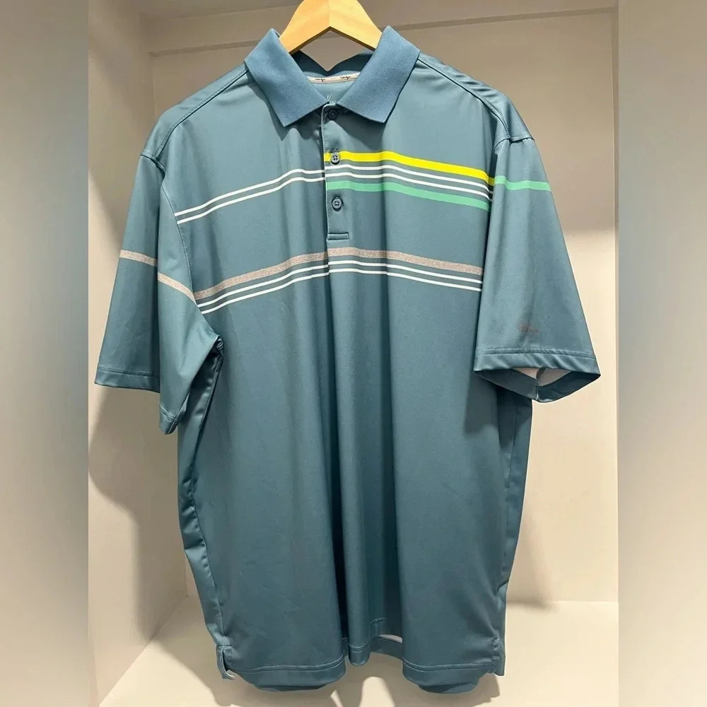 Walter Hagen blue striped collared golf polo size Extra Large mens